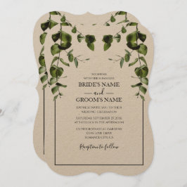 Landelijke trouwkaarten met Eucalyptusbladeren Kaart