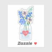 Landelijke Trouwliefde Hart Beginletters Sticker (Vel)