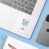 Landelijke Trouwliefde Hart Beginletters Sticker (Laptop met iPhone)