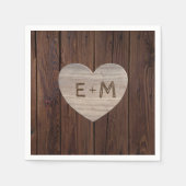 LANDELIJKE TROUWTAFELDOEKEN GESNEDEN HART INITIALE SERVET (Voorkant)