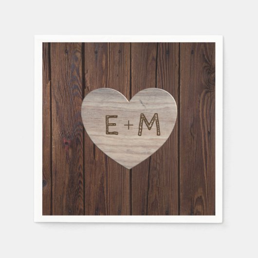 LANDELIJKE TROUWTAFELDOEKEN GESNEDEN HART INITIALE SERVET (Voorkant)