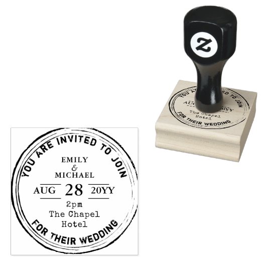 Landelijke trouwuitnodiging INK stempel trending 2 (Gestempeld)