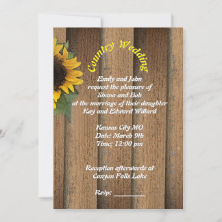 Landelijke trouwuitnodiging met bruidskunst kaart