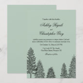 Landelijke trouwuitnodiging - Pijnboom Kaart (Voorkant / Achterkant)
