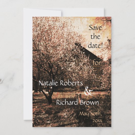 Landelijke trouwuitnodiging template kaart (Voorkant)