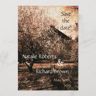 Landelijke trouwuitnodiging template kaart