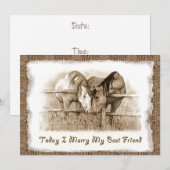 Landelijke trouwuitnodiging: Trouwen: Paarden Kaart (Voorkant / Achterkant)