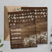 Landelijke Trouwuitnodigingen Metselpotten Lichtje Kaart