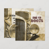 Landelijke Truck Western Country Boerderij Bruilof Kaart (Voorkant / Achterkant)