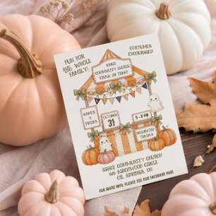 Landelijke Trunk or Treat Halloween-feest Kaart