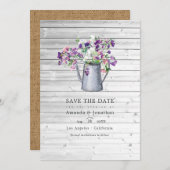 Landelijke Tuin Bruiloft Zoete Erwt Bloem Save The Date (Voorkant / Achterkant)