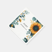Landelijke Tuin Groene Zonnebloem Bruidsdiner Servet (Hoek)