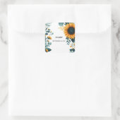 Landelijke Tuin Groene Zonnebloem Bruidsdouche Vierkante Sticker (Tas)