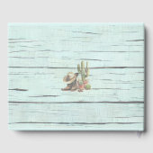 Landelijke Turquoise Cowboylaarzen Hoed Gastenboek (Achterkant)