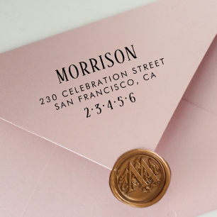 Landelijke typografie Aangepaste naam & retouradre Zelfinktende Stempel