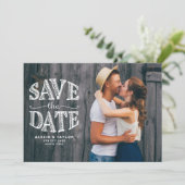 Landelijke typografie foto-overlay save the date (Staand voorkant)