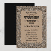 landelijke typografie western country bruiloft kaart (Voorkant / Achterkant)