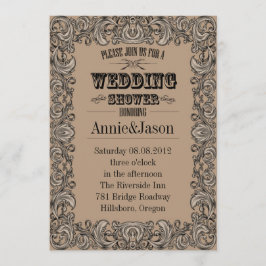 landelijke typografie western country bruiloft kaart