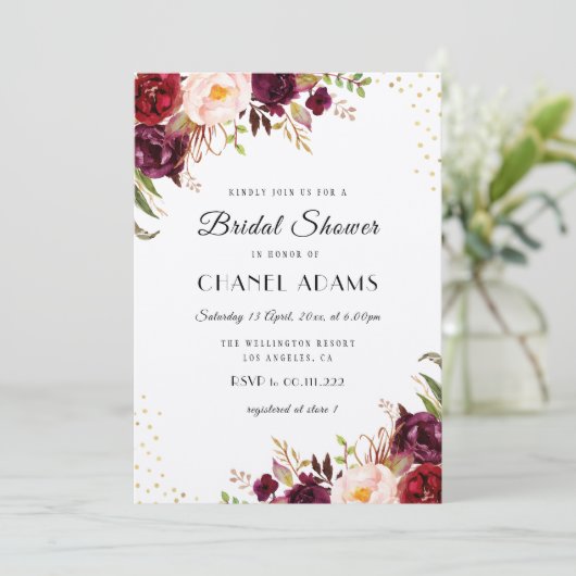 landelijke uitnodiging voor bruidsdouche (Staand voorkant)