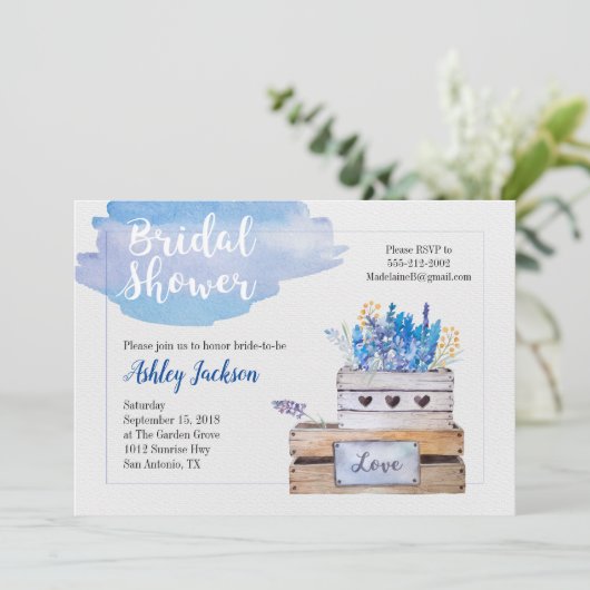 Landelijke uitnodiging voor bruidsmeisjesfeest (Staand voorkant)