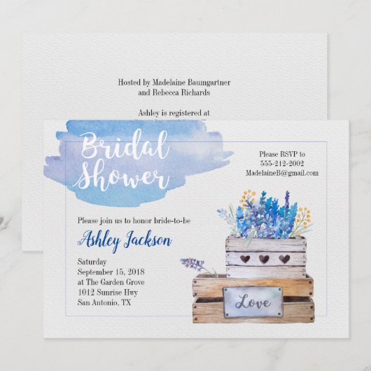 Landelijke uitnodiging voor bruidsmeisjesfeest (Voorkant / Achterkant)