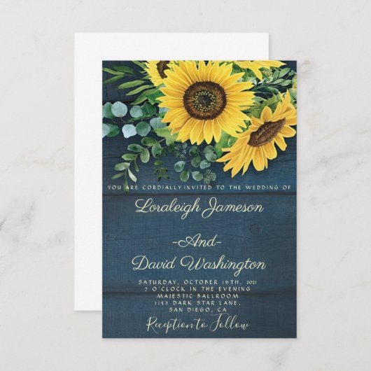 Landelijke uitnodiging voor de bruiloft van zonneb (Voorkant / Achterkant)