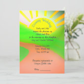 Landelijke uitnodiging voor trouwfeest met bruid k (Staand voorkant)