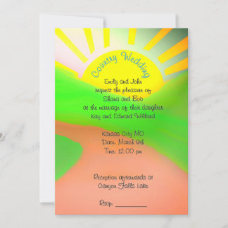 Landelijke uitnodiging voor trouwfeest met bruidsk