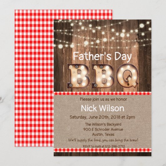 Landelijke uitnodiging voor Vaderdag BBQ (Voorkant / Achterkant)