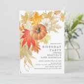 Landelijke uitnodiging voor verjaardag in de herfs (Staand voorkant)