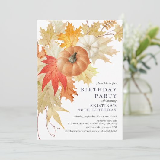 Landelijke uitnodiging voor verjaardagsfeest in de (Staand voorkant)