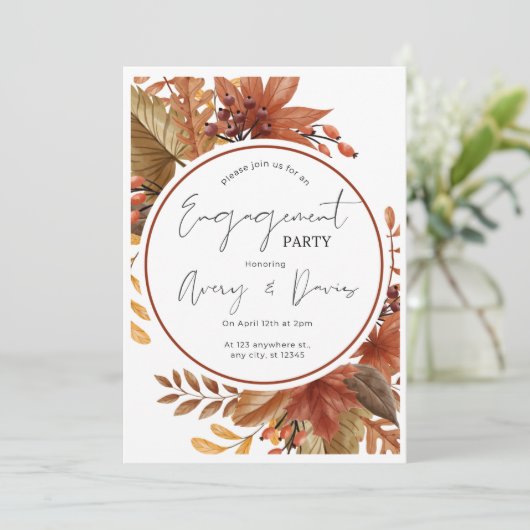 Landelijke uitnodiging voor verlovingsfeest, Print (Staand voorkant)