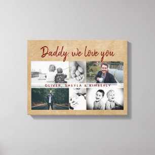 Landelijke vader met kinderen Familie papa Vaderda Canvas Afdruk
