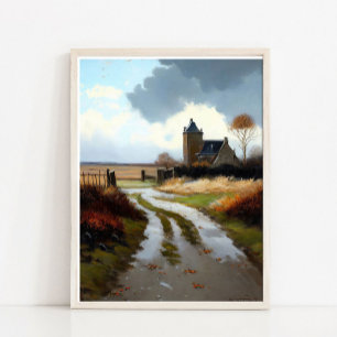 Landelijke Veld Muurkunst, Landelijk Landschap Sch Poster