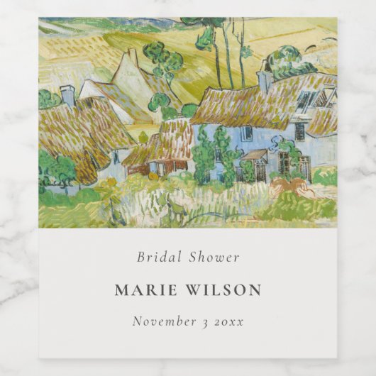 Landelijke Velden Berglandschap Bruidsdouche Wijn Etiket (Enkel label)