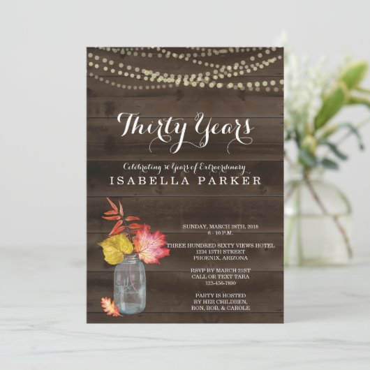 Landelijke verjaardagsuitnodiging voor vrouwen her kaart (Staand voorkant)