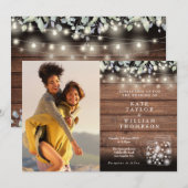 Landelijke verlichting met jampotjes en groen voor kaart (Voorkant / Achterkant)