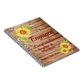 Landelijke Verloving Gefeliciteerd Zonnebloem Gast Notitieboek (Rechterzijde)