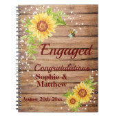 Landelijke Verloving Gefeliciteerd Zonnebloem Gast Notitieboek (Voorkant)
