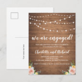 Landelijke verlovingsaankondiging feest ansichtkaa uitnodiging briefkaart (Voorkant / Achterkant)