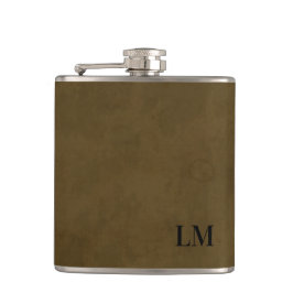 Landelijke Verweerde Leren Uitzicht Trouw Monogram Heupfles