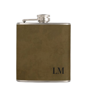Landelijke Verweerde Leren Uitzicht Trouw Monogram Heupfles