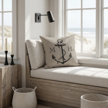 Landelijke vintage anker trouw monogram