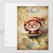 Landelijke Vintage Antieke Grappige Kerstman Feestdagenkaart (Voorkant / Achterkant)