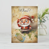 Landelijke Vintage Antieke Grappige Kerstman Feestdagenkaart (Staand voorkant)