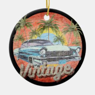 Landelijke vintage auto zomer vakantie keramisch ornament