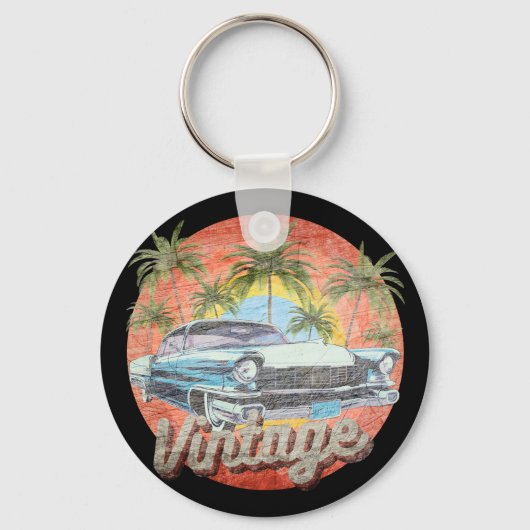 Landelijke vintage auto zomer vakantie sleutelhanger (Voorkant)