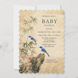 Landelijke Vintage Babyshower Sjabloon Kaart