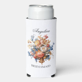 Landelijke Vintage Bloemen Bruidsmeisje Voorstel C Seltzer Blikjeskoeler