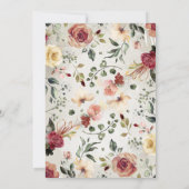 Landelijke Vintage Bloemige Baby Shower Uitnodigin Kaart (Achterkant)